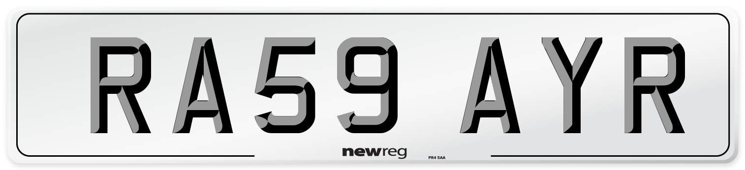RA59 AYR Number Plate from New Reg